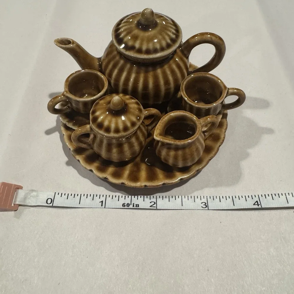 Vintage Miniature Tea Set 8 Pcs Made in Thailand